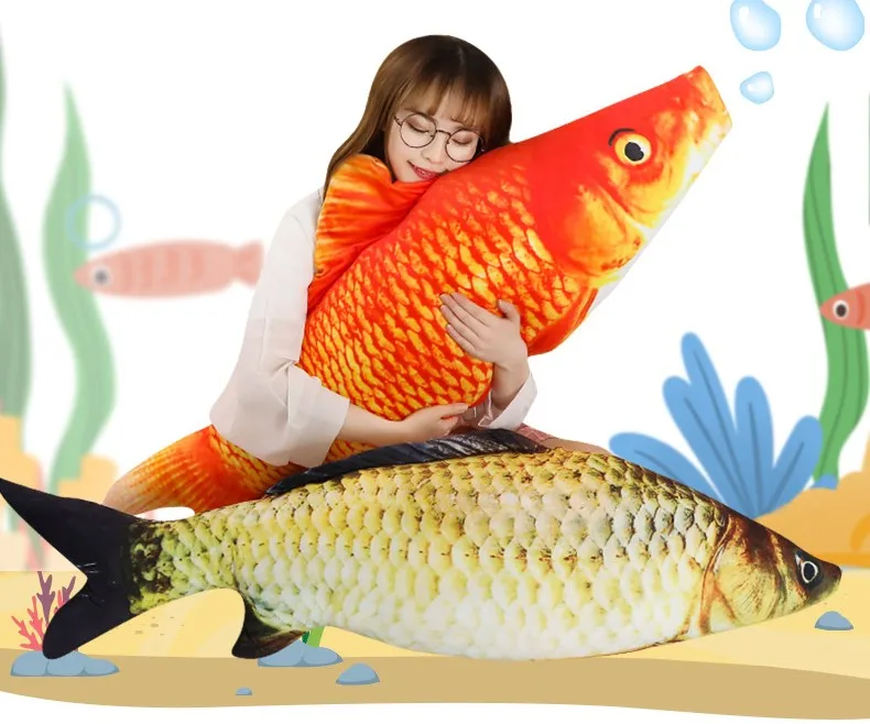 20 Вт, 30 Вт/40/60/80/100/120 см 3D моделирование Карп плюшевые игрушки Мягкий укомплектованный с изображением рыбок: плюшевая подушка креативный диван подушка подарки