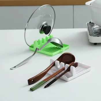 

1Pcs Kitchen Supplies ABS Non-slip Multifunction Portable Pot Lid Holder Spatula Ladle Shelf Strainer Pad 2Colors