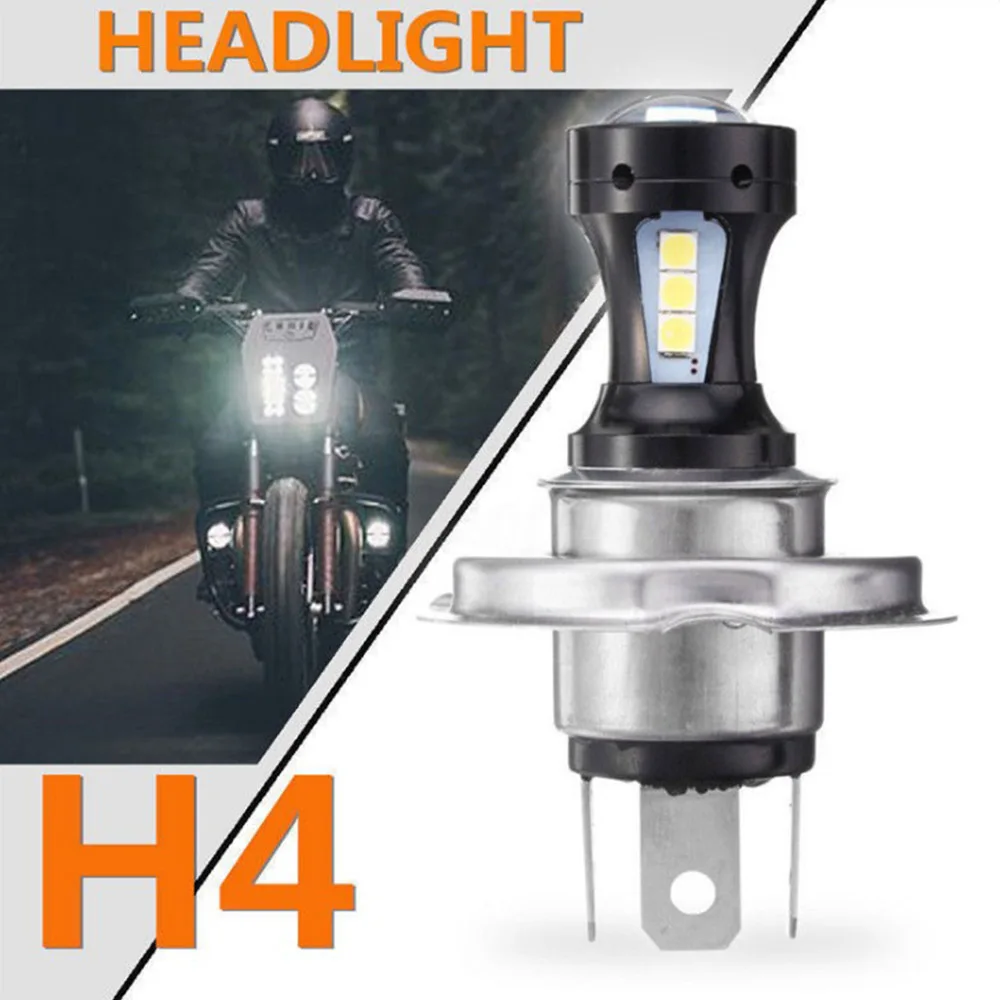 

H4 LED Motorcycle Headlight Bulb Extremely Bright 1500 Lumens White 6000K 12V Motorbike Headlamp with High Low Beam