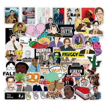 

62pcs American office Stickers For Suitcase Satchel Schoolbag Book Bag Pencil Box Folder Phone Laptop Travel Luggage Cool Decals