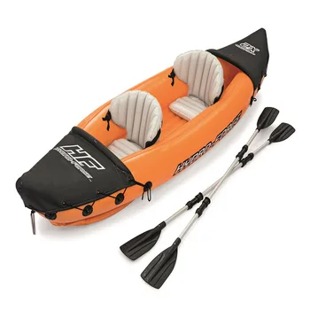 

Bestway Portable Thickened Material Double Kayak With Two Detachable Aluminum Alloy Pulps Drift Boat Canoe Style Inflatable Boat