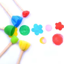 5 шт. художественные инструменты для рисования цветок круглая губка кисть для детей DIY пигмент граффити Печать Детский сад цветной рисунок офисные канцелярские принадлежности