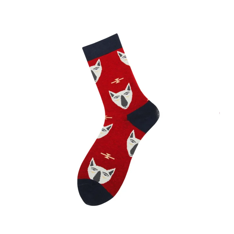 Мужские носки, хлопчатобумажные забавные носки для мужчин и wo, новинка, Мультяшные животные, носки с фруктами, счастливые японские Харадзюку, носки для скейтборда - Цвет: 6