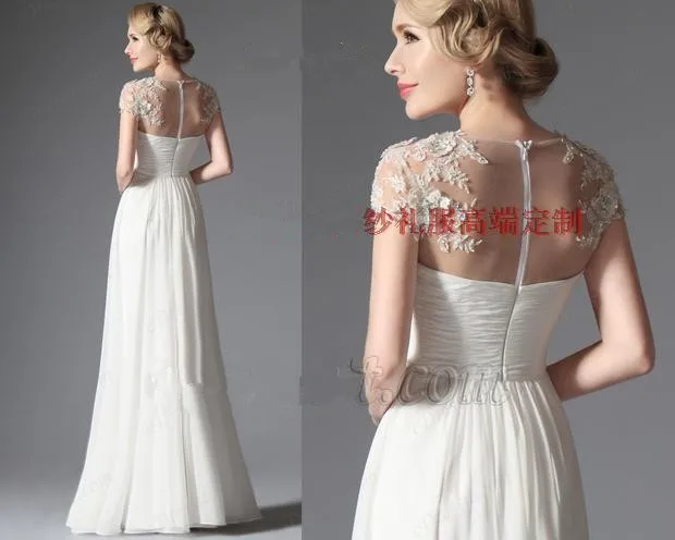 Свадебное платье с коротким рукавом, кружевной аппликацией, длинное,, vestido de festa, вечерние, элегантные, вечерние платья, платья для матери невесты