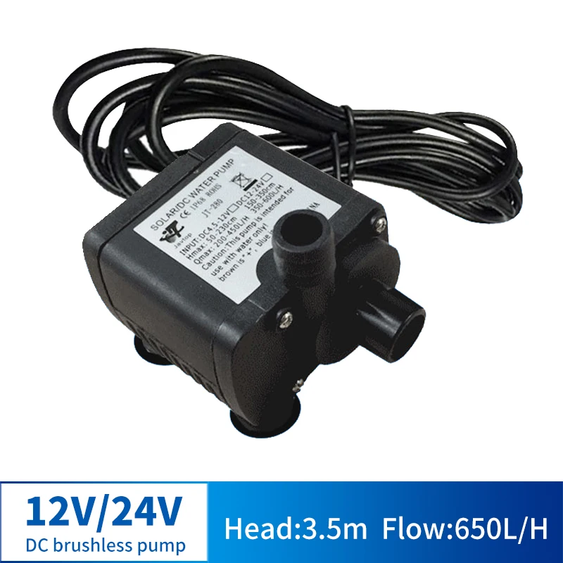 Микро водяной насос DC 12V 24V многофункциональный Бесщеточный погружной насос компьютер водяное охлаждение специальный насос