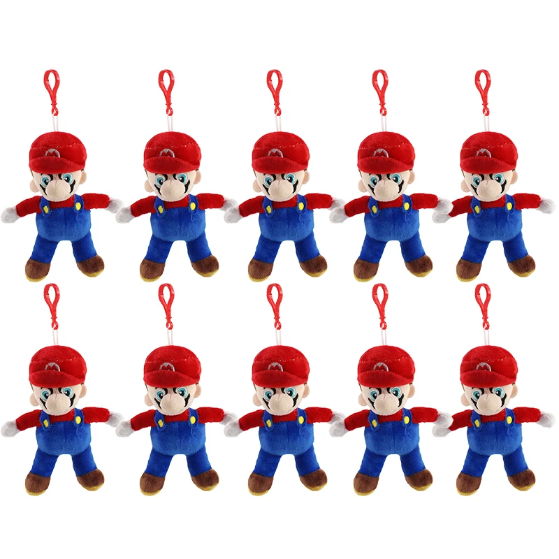 17 см 10 шт./лот мультфильм аниме Super Mario Bros Марио плюшевый брелок-игрушка куклы-цепочки мини-подвески для детей Подарки
