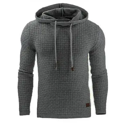 Мужской свитер осень зима теплый вязаный мужской свитер Повседневный пуловер с капюшоном мужской хлопковый свитер для мужчин размера плюс 5XL - Цвет: Dark Grey