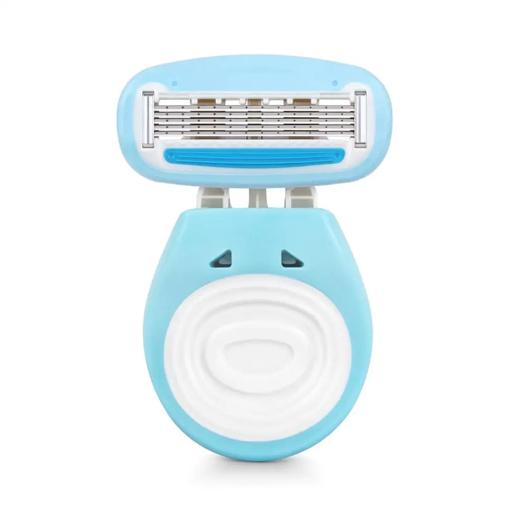 Qbarba Nuove Donne Rasoio Mini Rasatura Portatile Criniera Gamba Capelli Corpo Privato Rasoio Manuale Lama A 5 Strati Rasoio Da Donna Con Custodia