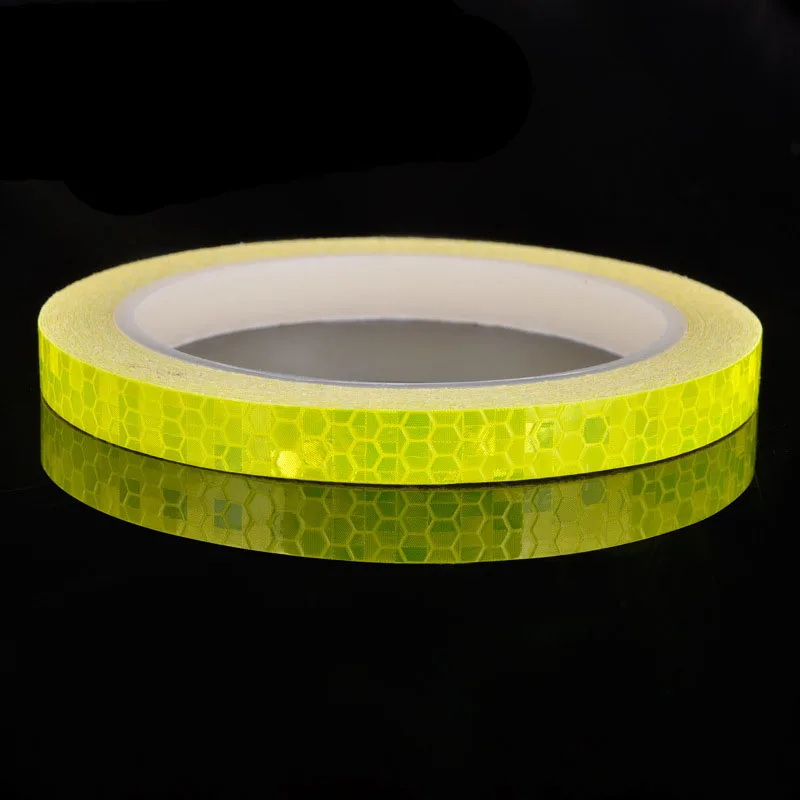Светоотражающие наклейки для велосипедов MTB велосипед мотоцикл флуоресцентная наклейка Предупреждение безопасности Велоспорт ленты THJ99 - Цвет: Цвет: желтый