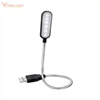 휴대용 USB 독서등 미니 북 라이트 테이블 램프, 파워 뱅크 노트북용 유연한 6 LED
