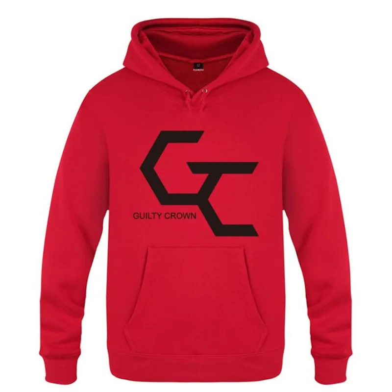red hoodie 7 Мужские толстовки с капюшоном аниме Guilty Crown, флисовая мужская кофта-худи с длинным рукавом, мужские толстовки, зимний Повседневный пуловер для катания на коньках - Цвет: red hoodie 7