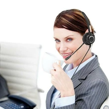 4 Pin RJ9 Call Center Office Noise Cancelling Corded Headset Headphone with Microphone