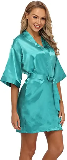 Women Sleepwear Sleepwear Pajamas Bride Robes Silk Robe Women Dress Plain Satin Robes Kimono Bathrobe Women's Simplicity Pajamas Wedding Party Short S-XXL