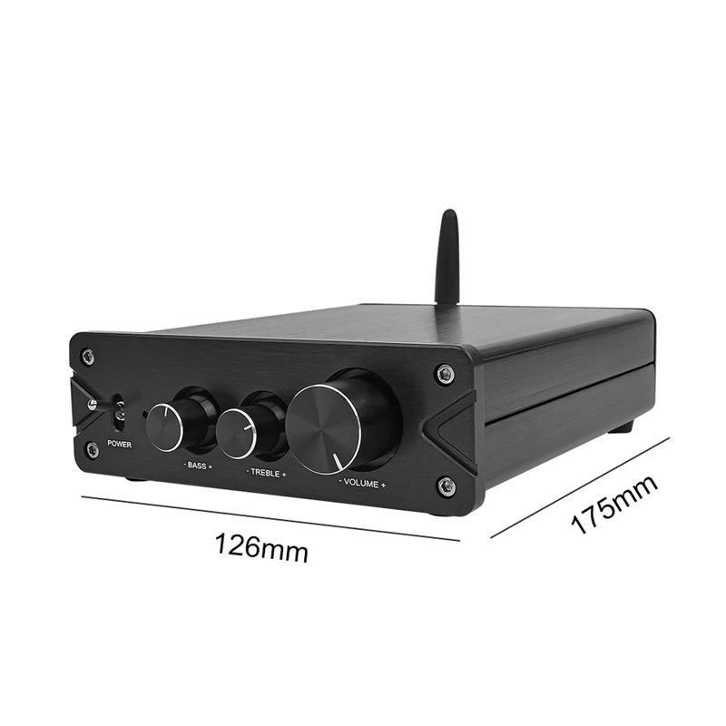 Hifi Bluetooth 5,0 Tpa3116 2,0 стерео мощность аудио усилитель 100 Вт x2 Pcm5102A декодирование ЦАП для домашнего кинотеатра(черный