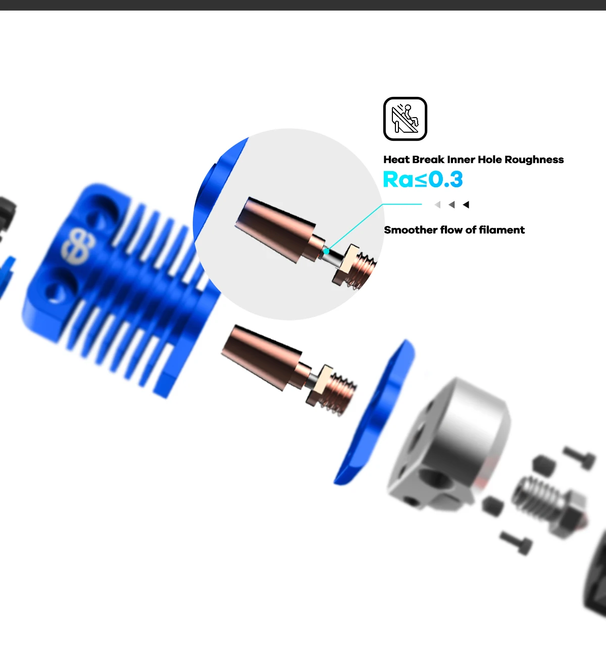para extrusora Bowden DDB, Unidade direta V6 Hotend Prusa CR10 EnDER 3