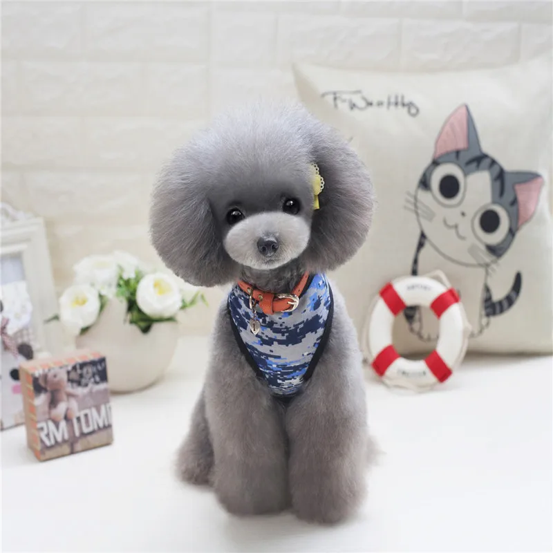 Модная камуфляжная одежда для собак жилет маленьких и средних летняя милых