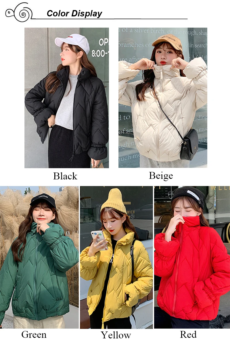 New Women Winter Short Coat Female Stand Collar Parka Thick Cotton Casual Jacket Autumn Warm Fashion Padded