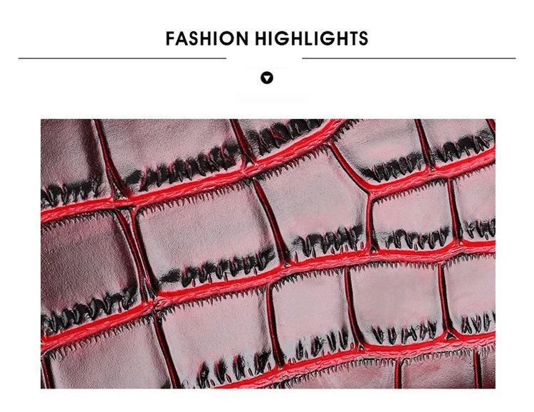 PU Leather Faux Crocodile Print Handbags Purse Fashion fashion crossbody bag for women 2019 Famous brand Brand Shoulder Bags Red (12)