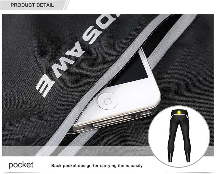 WOSAWE Мужские велосипедные колготки Зимняя Термальная одежда для холодной погоды гелевые мягкие леггинсы велосипедные брюки для велоспорта