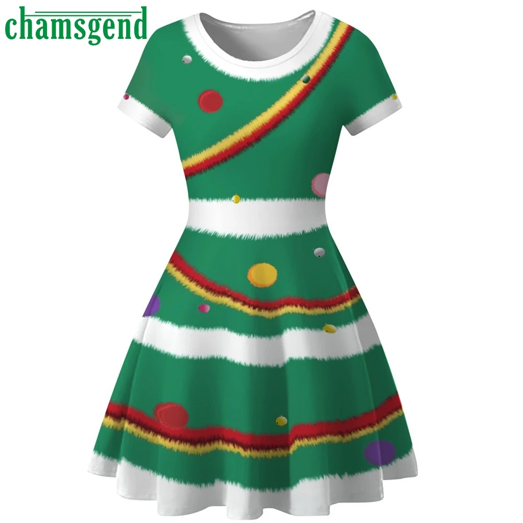 CHAMSGEND, рождественское платье, одежда для женщин, модное, с принтом, свободное платье, халат,, счастливый год, для девушек, платья для вечеринок, vestido# 4z
