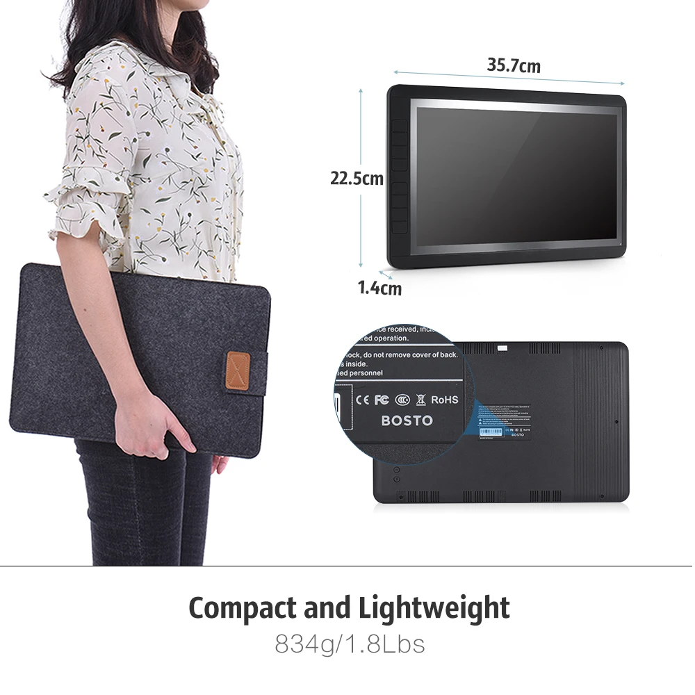 BOSTO 13HD 1" ips 1920*1080 графический планшет для рисования набор 2048 Уровень давления планшет для рисования тачпад таблет тактильные