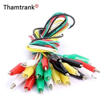 

100pcs/lot 50CM Alligater Cable Double-End 27MM Alligator Clip Test Probe Leads Cable Crocodile Clips Dual Tester Probe 5 Colors