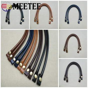 

Meetee 1/3pairs 40cm 1.3cm Crude PU Leather Handles Handbag Strap Sanp Button Handle Buckles DIY Bag Portable Chain Accessories