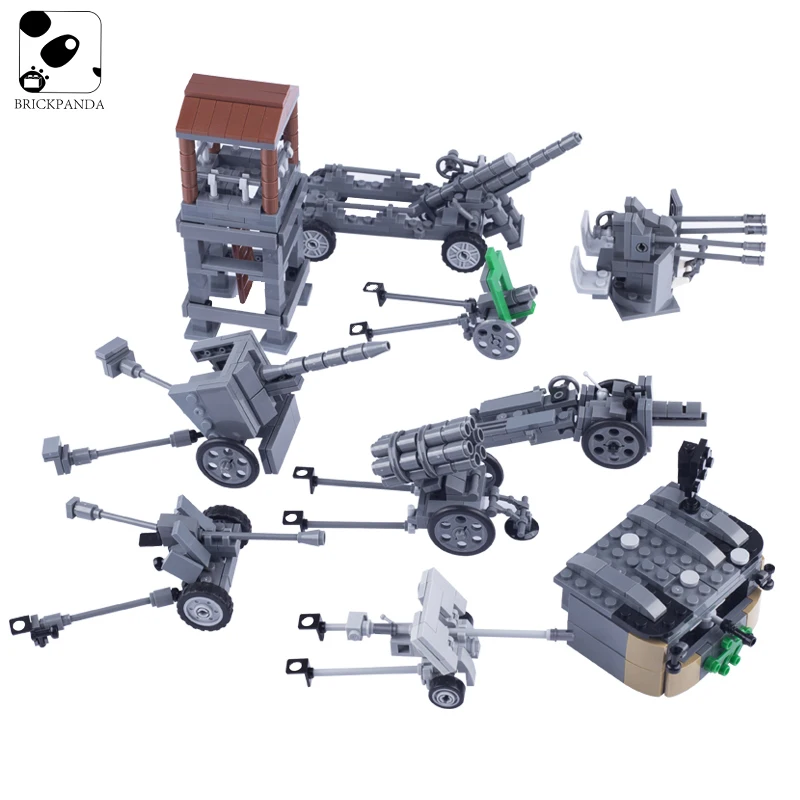 Конструктор MOC WW2 Военная немецкая артиллерия фигурки солдат аксессуары пушка