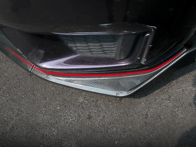 XXIAOHH A Set Car Front Bumper Lip Body Kit Diffuser Deflector Spoiler Splitter Lip Guard For Honda For Fit For Jazz 2014 2015 2016 2017 Carbon Fiber Look Gloss Black 