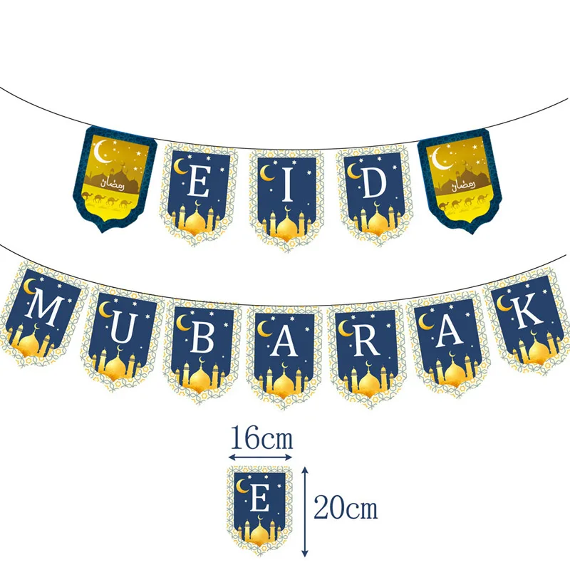 Leeiu Moon Star Eid Mubarak Banner Рамадан Kareem обратный отсчет фетровый календарь ИД