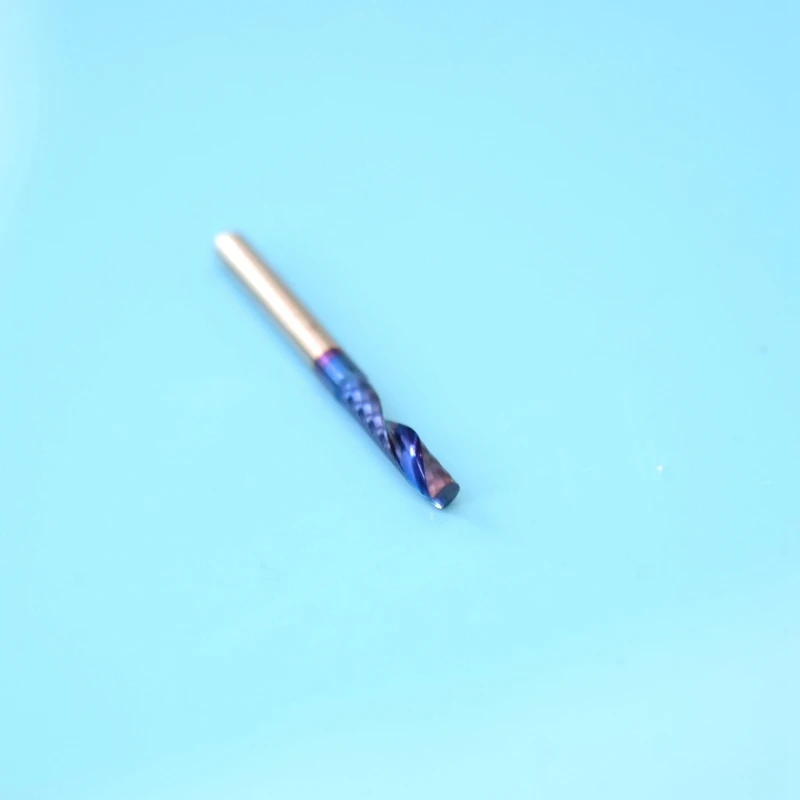 10Pcs Shank Blue Coated Single Flute Cnc Router Bit Spiral End Mills Milling Cutter