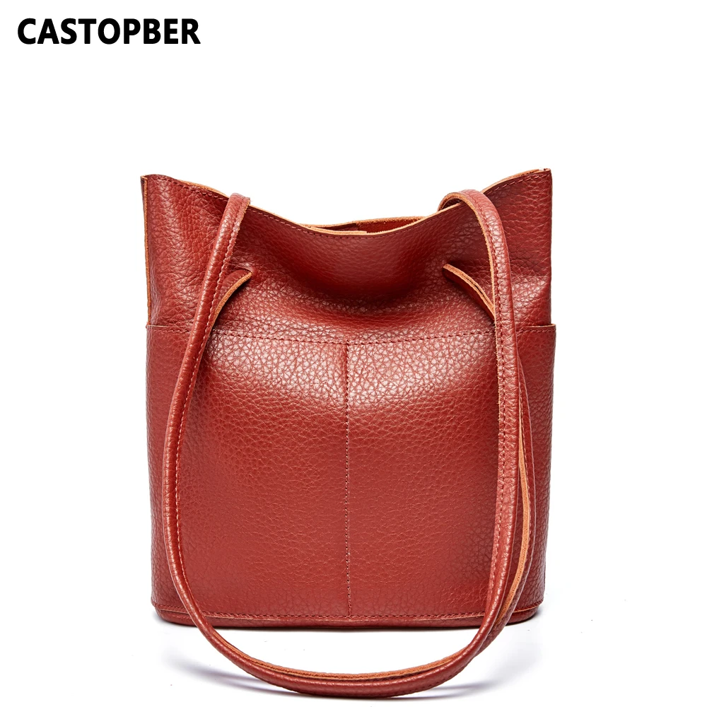 

Ladies Cowhide Genuine Leather Shoulder Handbags Women's Composite Bag Large Capacity Korean Style Female Famous Brand Quality