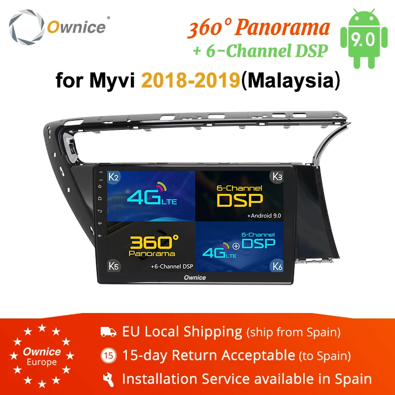

Ownice GPS Navi for PERODUA MYVI 2018 2019 icon K3 K5 K6 Android 9.0 Octa Core 360 Panorama DSP 4G LTE SPDIF Car Radio Player