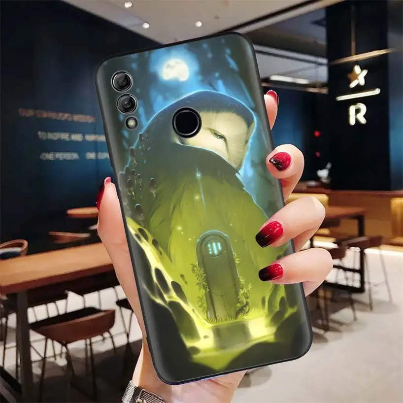 Волшебный с изображением лисенка, кран сова черный чехол для huawei Y9 Y5 Y6 Y7 Honor 10 9 Lite 9X8X8 S 8A фотоаппаратов моментальной печати 7S 7A 10i 20i V20 для телефона с бумажником и Ca