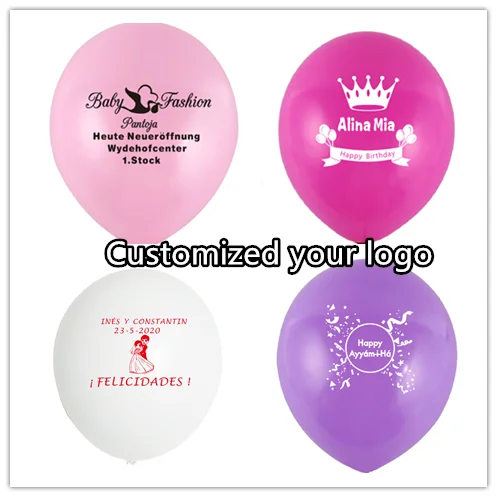 Globo Personalizado Impresion Personalizada Letras De Globo Texto Logo Propio Impresion De Publicidad Globos De Fiesta De Cumpleanos Personalizados Para Boda Globos Y Accesorios Aliexpress