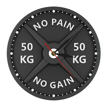 

Wall Clock Gifts Simple Workout Home Decor Body Building 12inch Barbell Gym Modern 50kg Living Room Fitness Weight Lifting