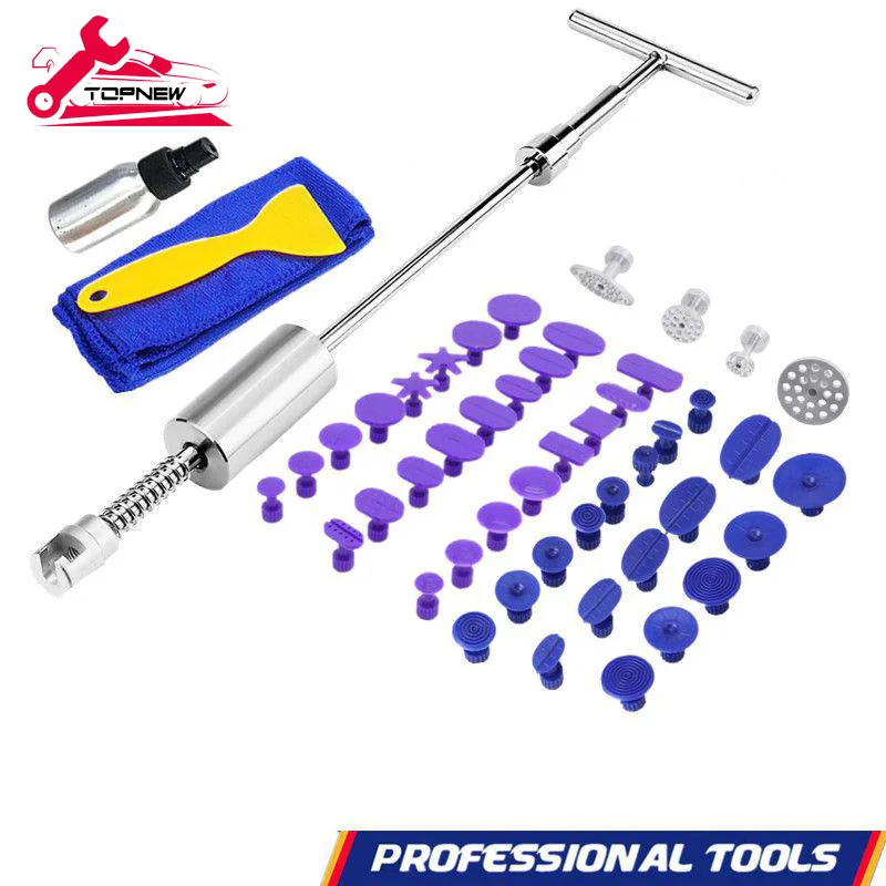 

Dent Puller Kit Paintless Dent Repair Kit with Slide Hammer T-Bar Dent Puller for Car Hail Damage Dent Ding Remover