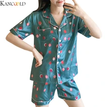 KANCOOLD корейский женский сплошной V образным вырезом халат белье Ночное Платье женское Сексуальное Кружевное Белье для сна короткие брюки