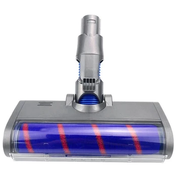 

HOT！-Fluffy Floor Head Roller Brush for Dysons V6 A/B-Type Vacuum Cleaners Parts Rotatable Brush Tool with Led Lights