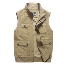 9857# Spring New Style Men Outdoor Fishing Waistcoat Youth Large Size Loose-Fit Multi-pockets Waistcoat