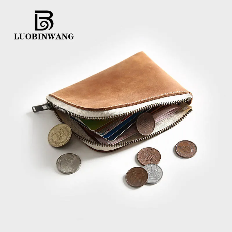 

Genuine Leather men wallets mini wallet Fashion Solid Zipper crazy house money bag Short Coin Bag luxury design small purse