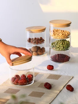 Heat-Resistant Glass Storage Tank Sealing Tea Free Stacked Multi-Layer Storage Dried Spices Food Storage Bottle 5