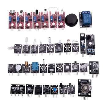 

HOT-37Pcs/Set Sensor Module Board for Raspberry Pi Sensor Module Package 37 Kinds of Sensor for Arduino Kit