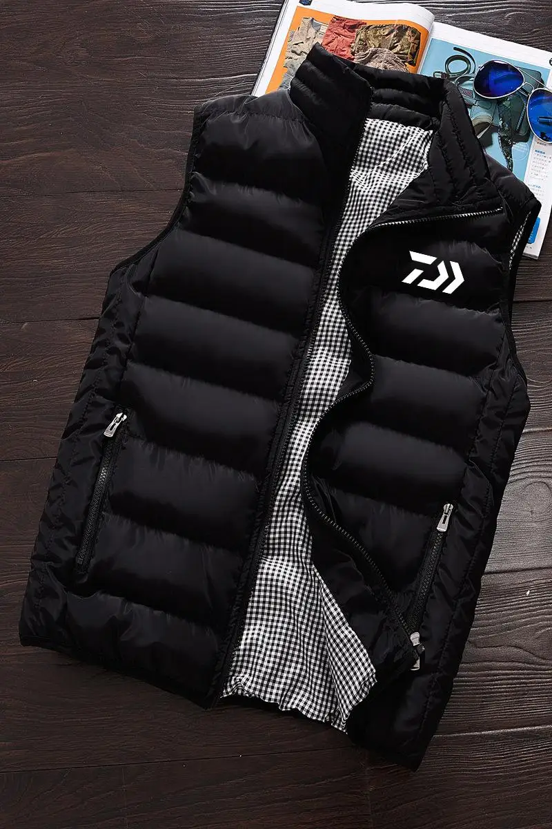 Top Quality DAIWA Fishig Vest Men New Autumn Winter Warm Sleeveless Fishing Jacket Men's Vest Sport Fishing Coats Mens 5XL - Цвет: 35