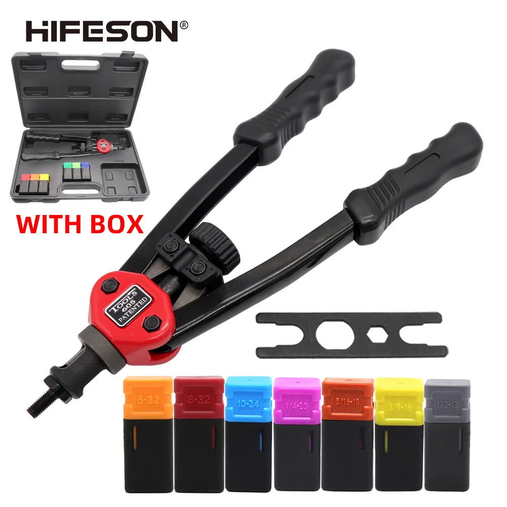 Rivet Nut Gun Auto Riveter BT-605/BT-606 Hand Insert Rivet Nut Tool Manual Mandrels 6-32 8-32