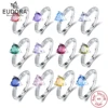 Eudora Real 100% 925 Sterling Silver Birthstone January to December Ring Girl Boy Couples Opened Ring for Friend Birthday Gift 1