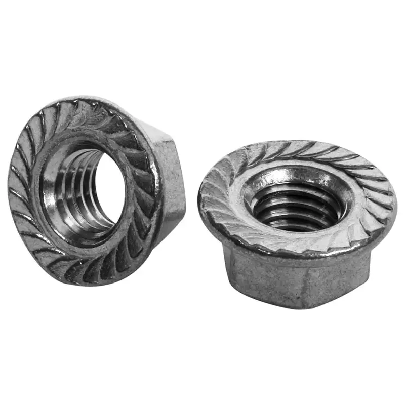 Диаметр M10x1.5mm 304 нержавеющая сталь зубчатые шестигранные фланцевые гайки 12 шт