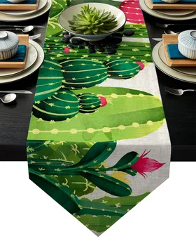 

Cactus Consisting Of Patterns Table Runner Home Decor Tablecloth Table Runners for Wedding Christmas Decor for Home Table