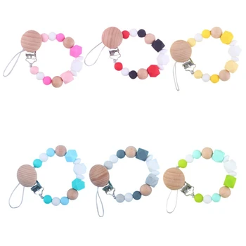 

1 PC Silicone Teething Pacifier Clips Beads Silicone Pacifier Chain Holder For Nipples Baby Chew Toys 2019
