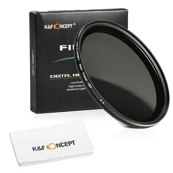 

K&F CONCEPT Slim ND2-400 Camera Lens Filter Adjustable Fader Variable 37 49 52 55 58 62 67 72 82mm For Canon Nikon Sony Camera